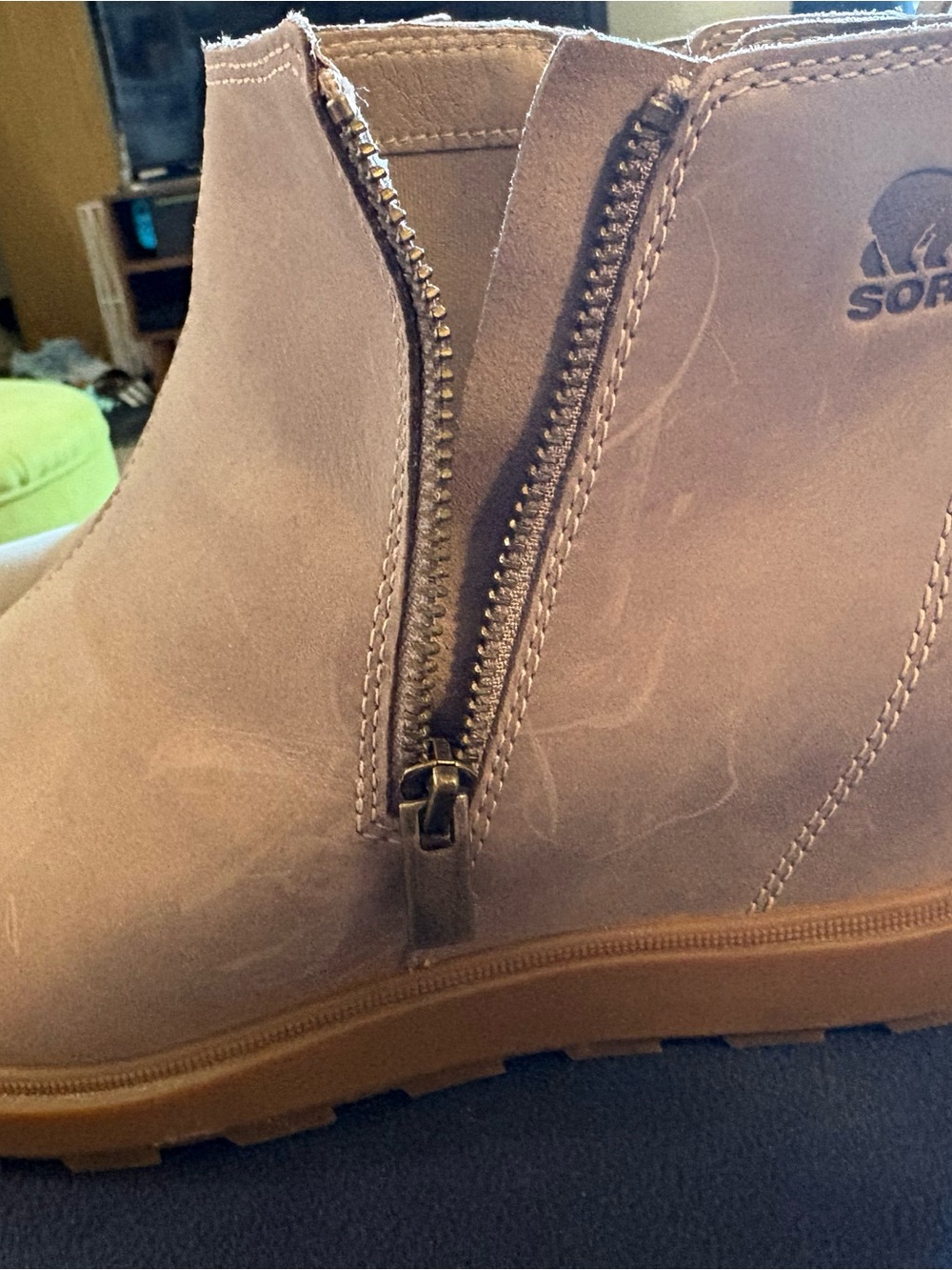 Sorel Chukka Zip Boot in Tan Suede